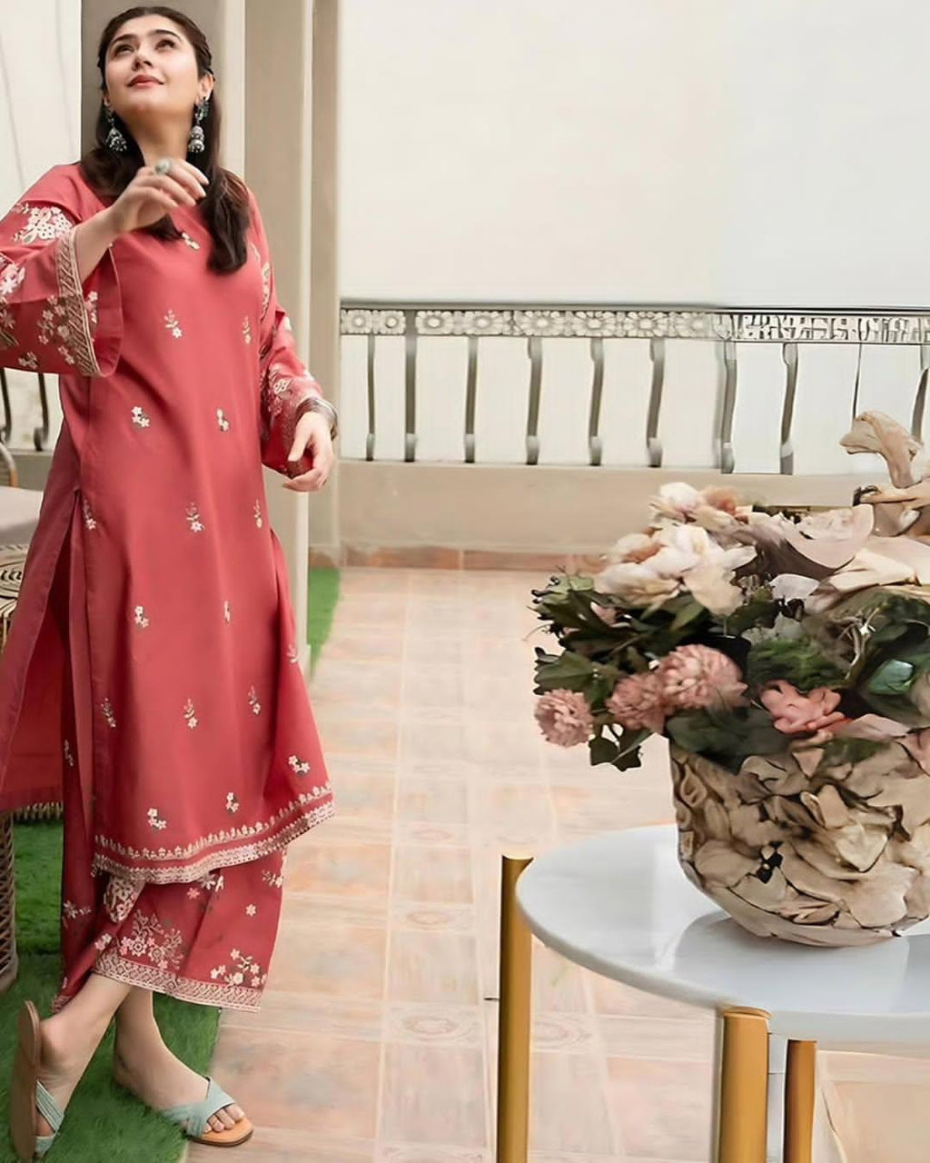 ASHNA COTTON LUXURY  CO-ORD SET - Desi Rang