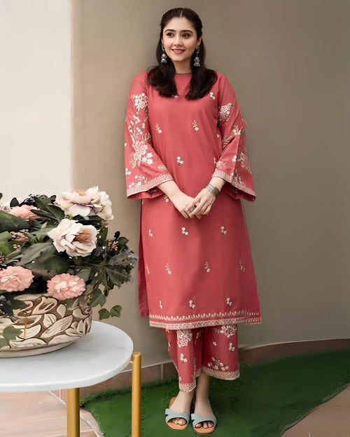 ASHNA COTTON LUXURY  CO-ORD SET - Desi Rang