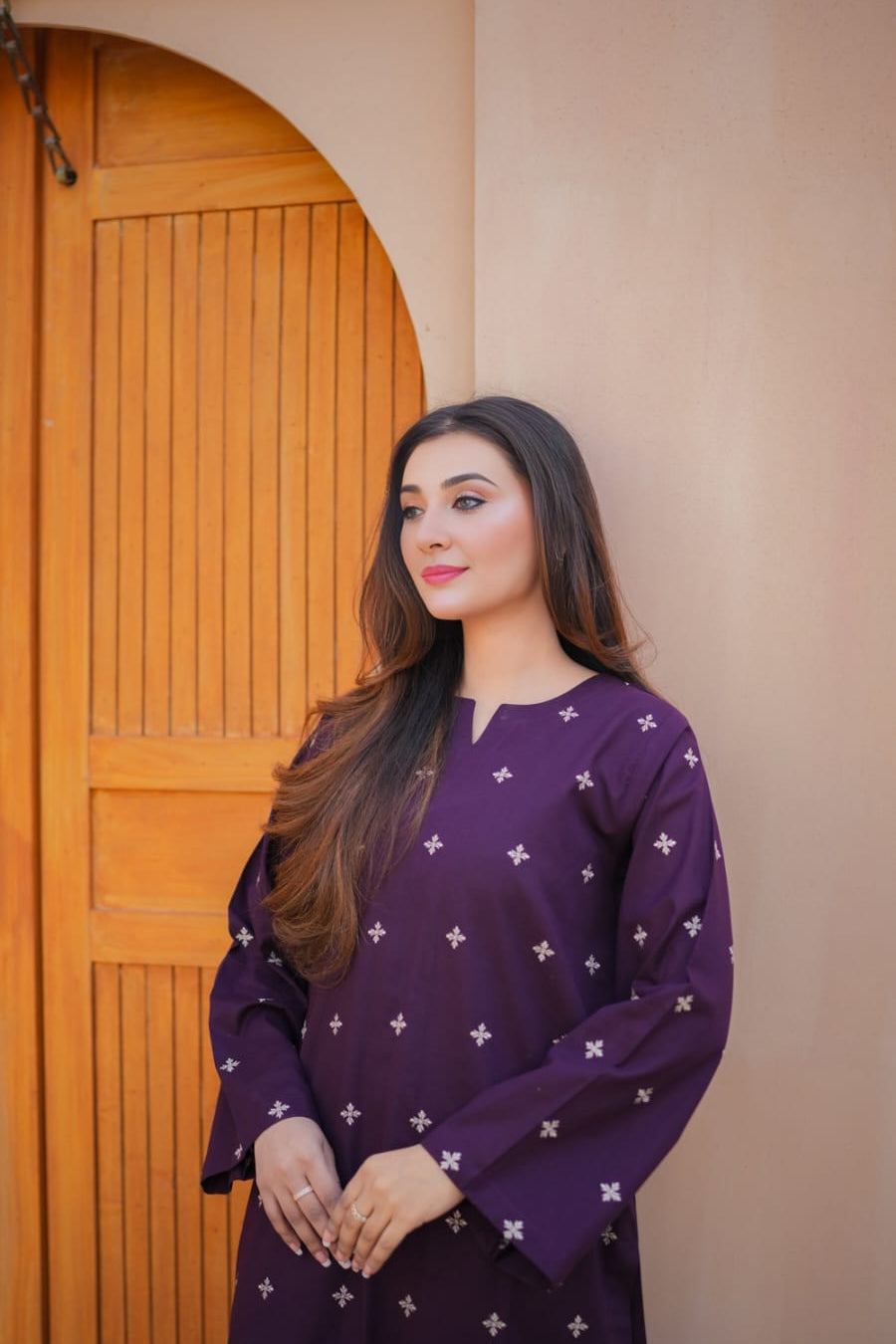 ZAFA EMB CO-ORD SET - Desi Rang
