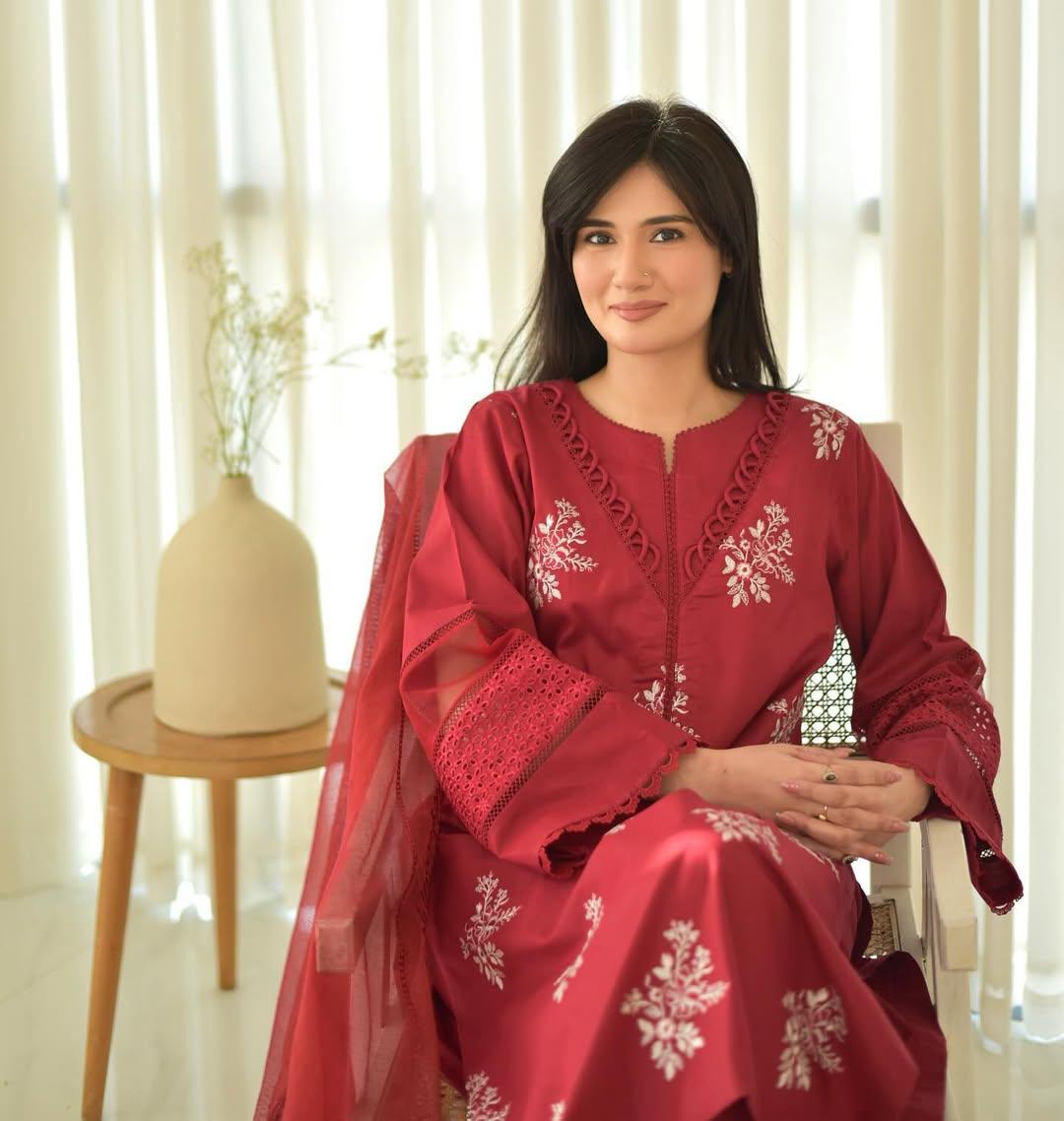 HORIYA MEHROON CORD SET - Desi Rang