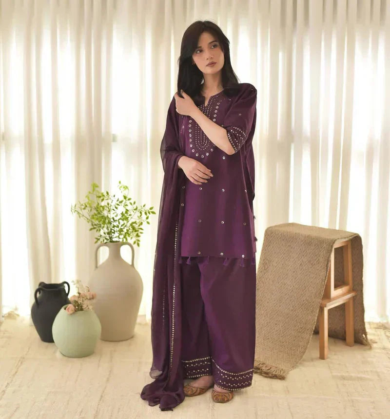 EID SPCIAL PURPLE AURA LAWN 3PC - Desi Rang