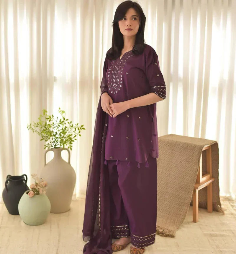 EID SPCIAL PURPLE AURA LAWN 3PC - Desi Rang