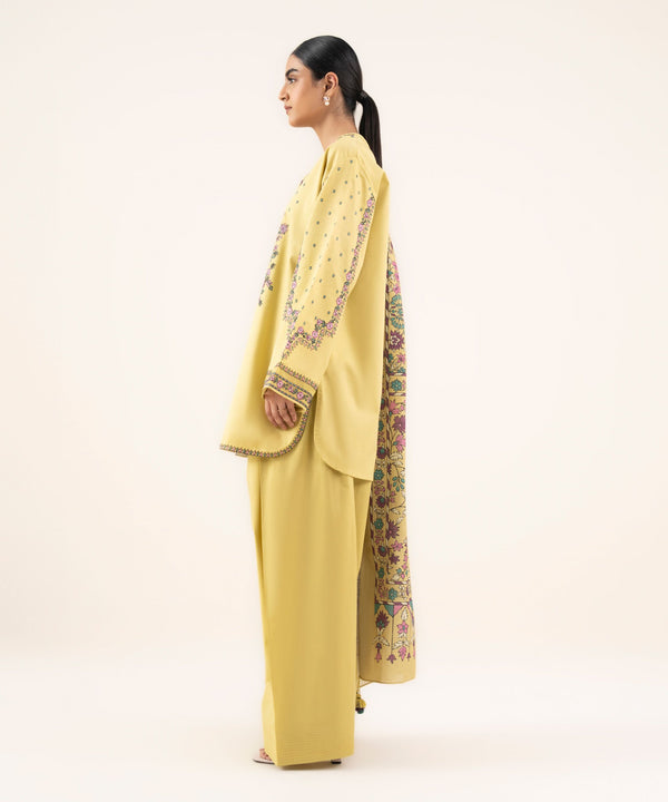 AYEL KHADAR 3PC ( FARSHI SHALWAR ) - Desi Rang