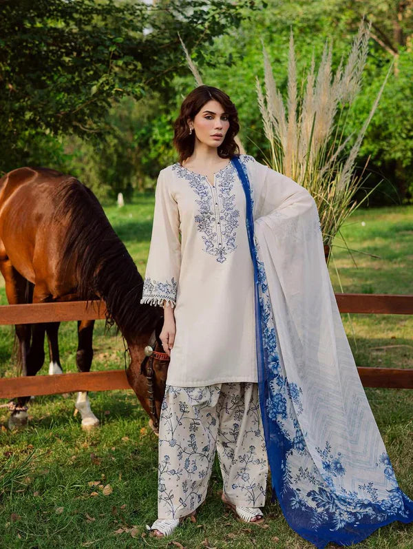 BATIK KHADAR 3PC ( FARSHI SHALWAR ) - Desi Rang