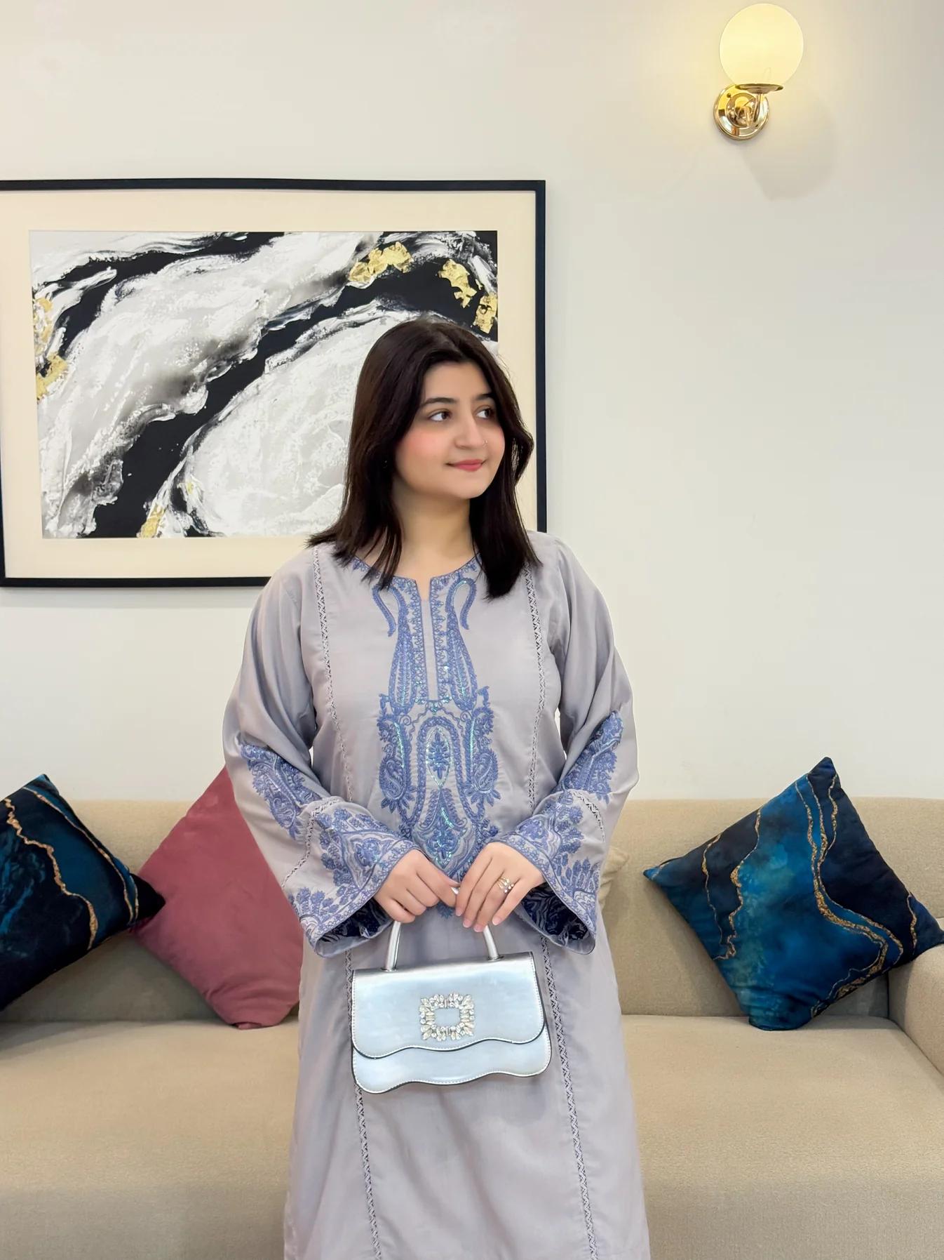 ALIYA EMB SET ( FARSHI SHALWAR ) - Desi Rang