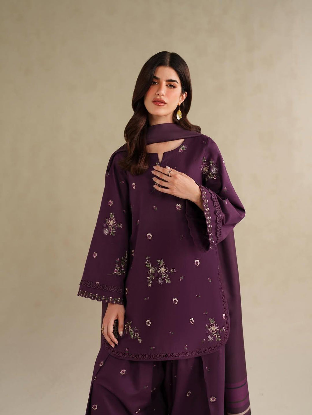 IZNIK SHAWL 3PC - Desi Rang